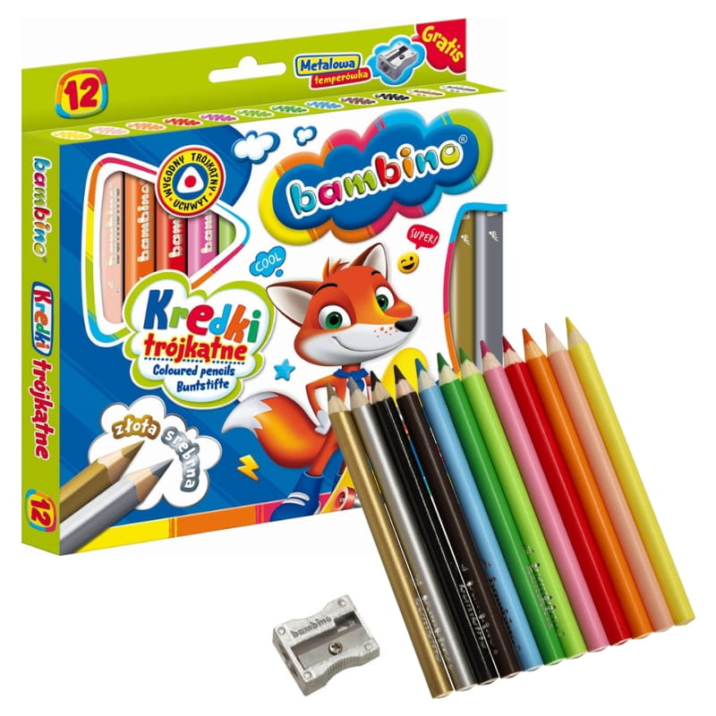 Kredki olówkowe trójkatne Baby 10 kolorów Carioca