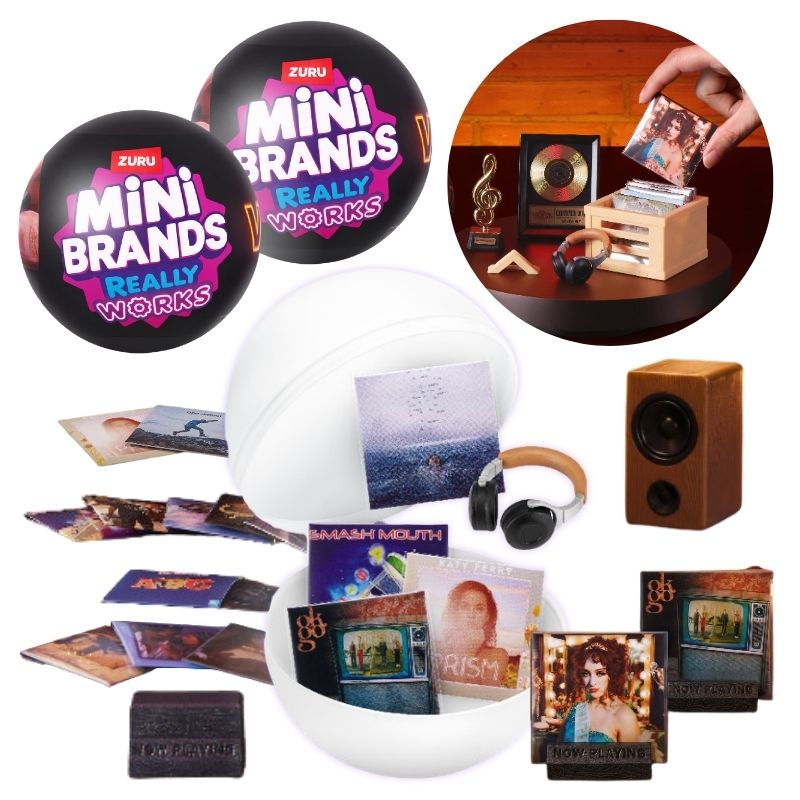 Zestaw 2 szt. Kula Niespodzianka Mini Brands Really Works Vinyl Kapsuła 4 Płyty Winylowe I Akcesorium Figurka Minis 3+