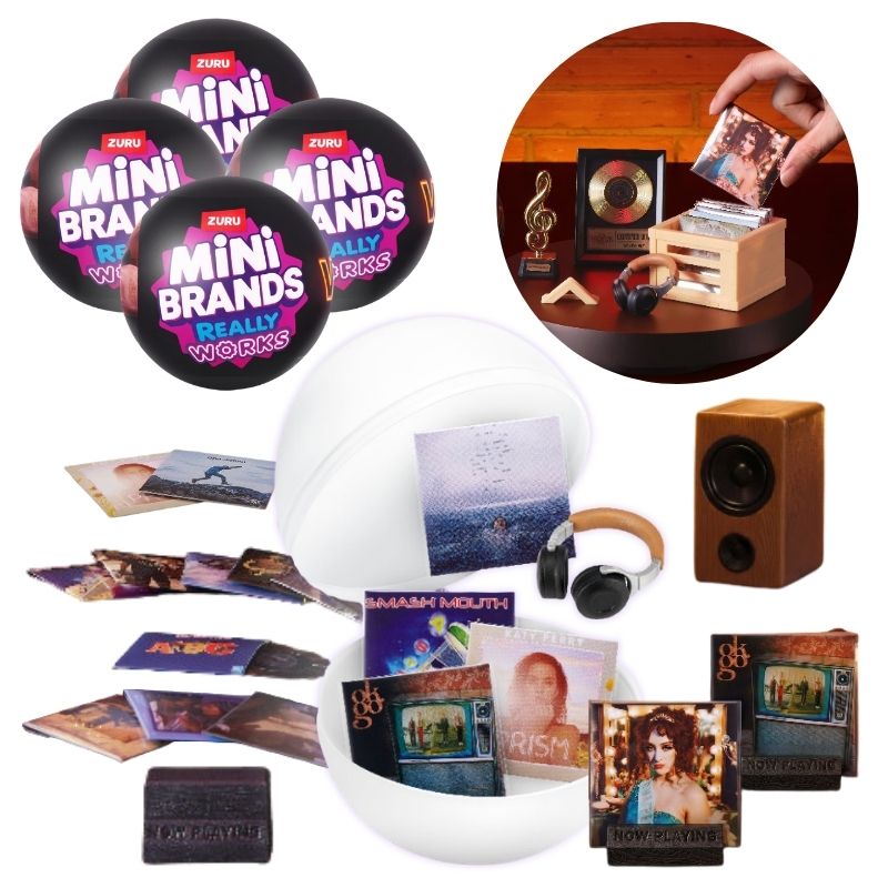 Zestaw 4 szt. Kula Niespodzianka Mini Brands Really Works Vinyl Kapsuła 4 Płyty Winylowe I Akcesorium Figurka Minis 3+