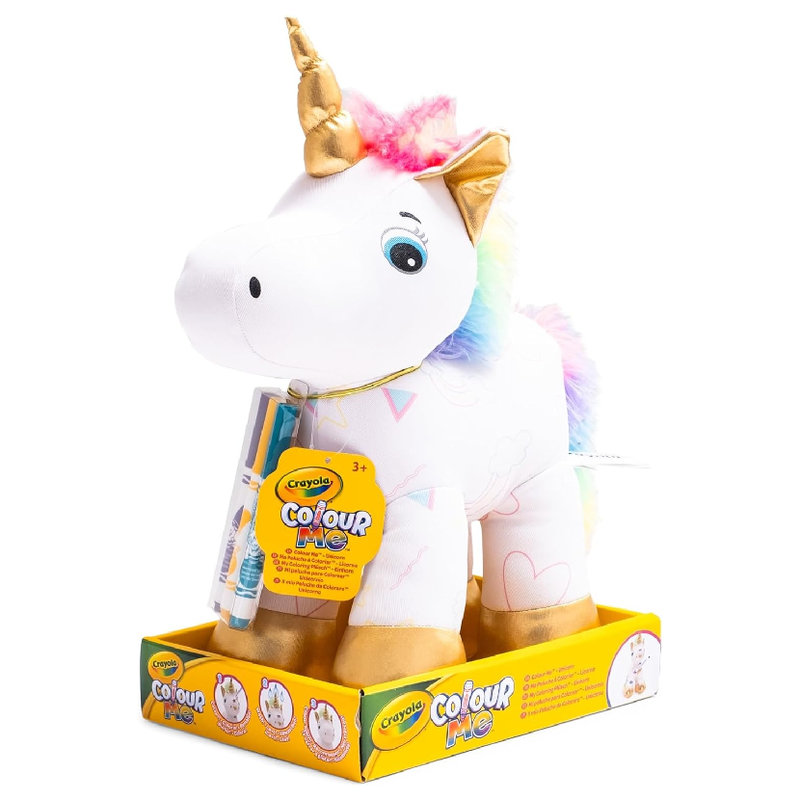 Jednorożec Crayola Colour Me Maskotka Pluszak Przytulanka Jednorożec Pluszowy Z Mazakami Do Pomalowania