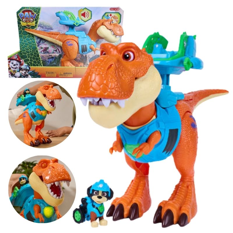 Figurki Psi Patrol I Dinozaury Zabawka Z Filmu Filmowa Dinozaur Interantywny Timmy Z Dźwiękiem Światłem Ruchem Rex 3+